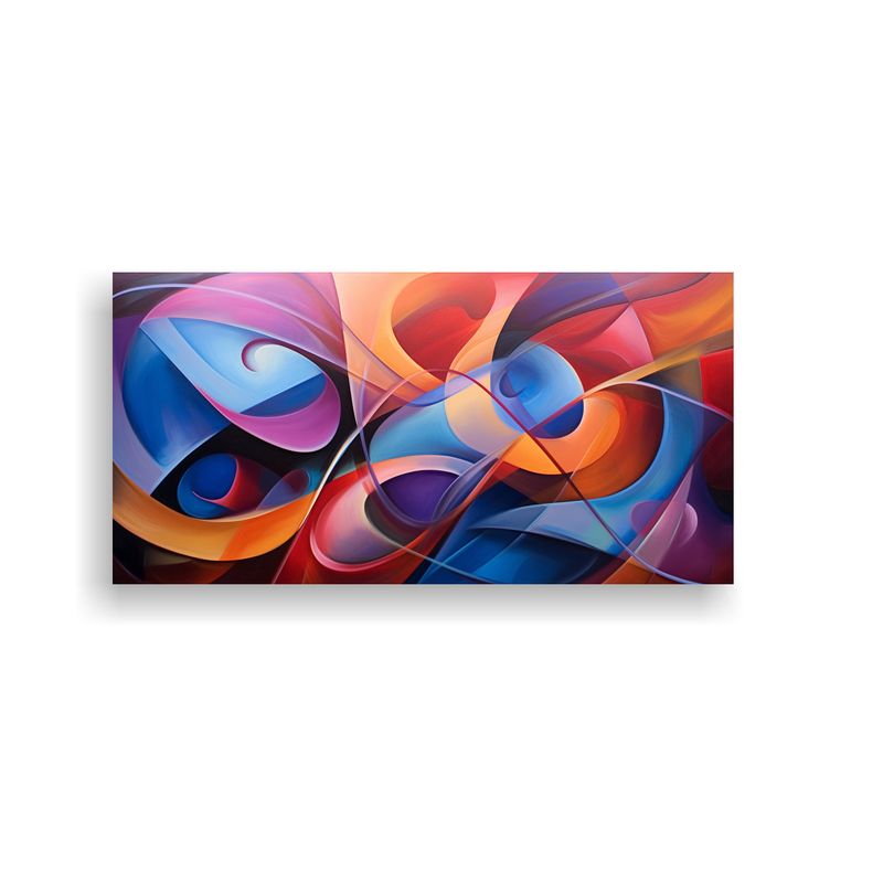 GENERICO - Cuadro Abstracto Con Contornos De Pigmentos Colori 160x80cm
