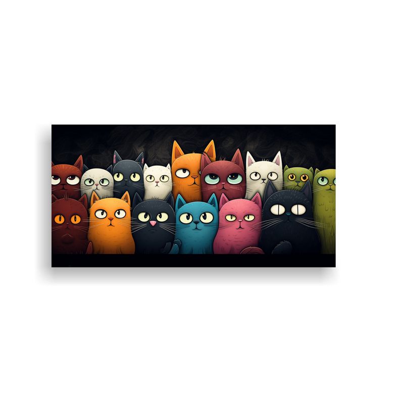 GENERICO - Pinturas Acuarela Gatos Amarillos Divertidos En Mu 160x80cm