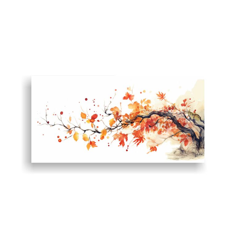 GENERICO - Pintura De Otoño Con Ramas Y Hojas Cayendo Decor 160x80cm