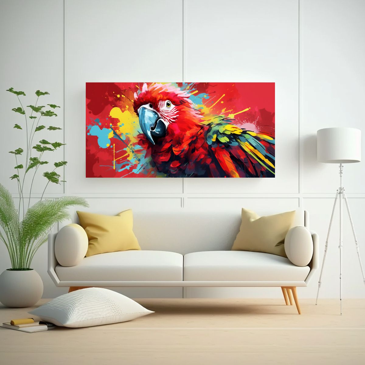 GENERICO - Cuadro Representación Amazon Parrot Pop Art En Ro 160x80cm