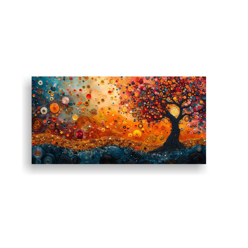 GENERICO - Cuadro Abstracto Con árbol Para Decoración De Co 160x80cm