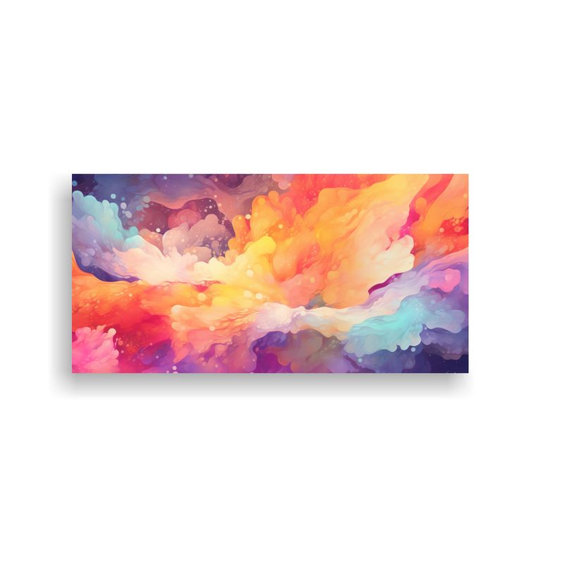 GENERICO - Pintura Abstracta Con Finas Líneas En Gama De Col 160x80cm