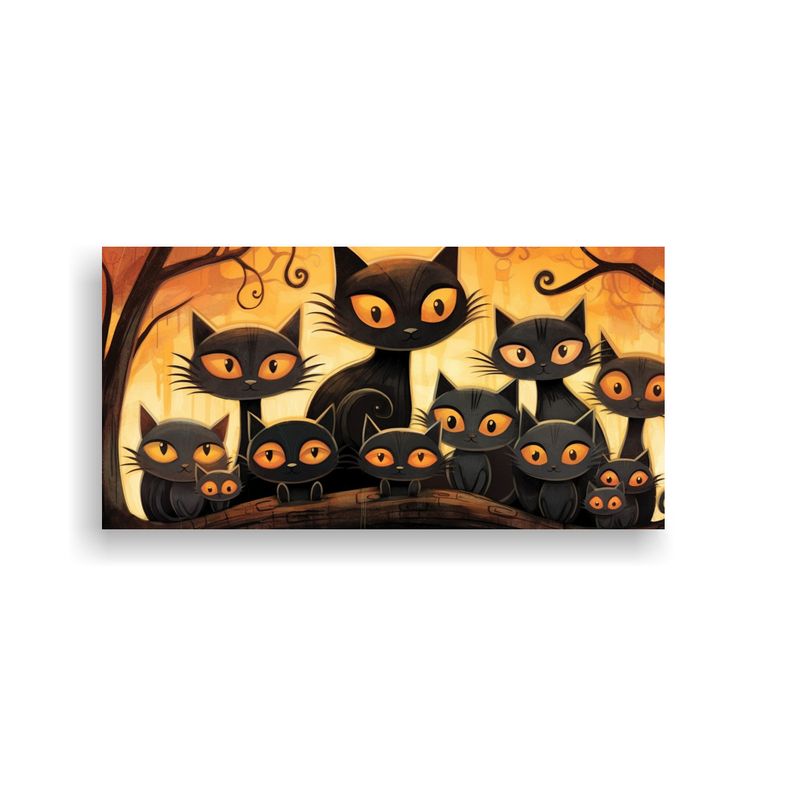 GENERICO - Pinturas Decorativas De Gatos Negros Vintage Minim 160x80cm