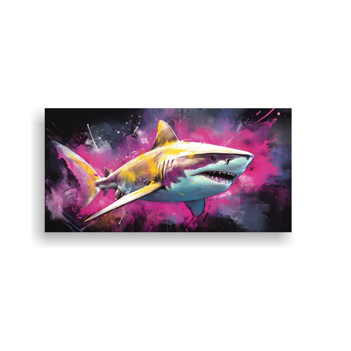 GENERICO - Lienzos Surrealistas De Un Tiburón Limón En Colo 160x80cm