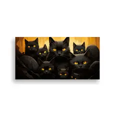 GENERICO - Pinturas De Lienzo Modernas Con Una Pila De Gatos 160x80cm