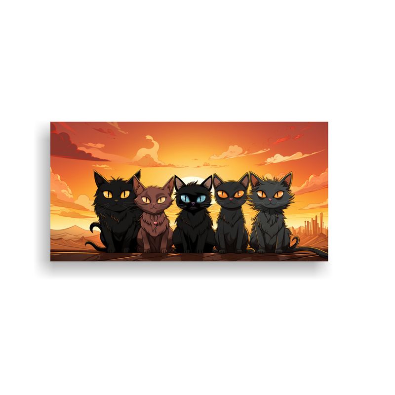 GENERICO - Pinturas De Gatitos De California En Estilo Cartoo 160x80cm