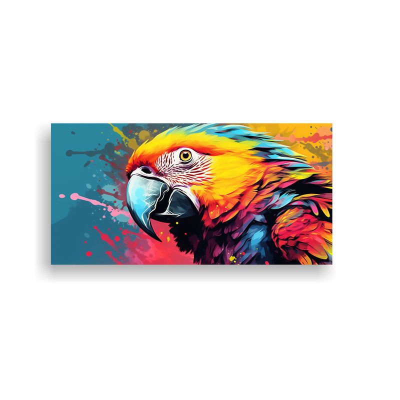 GENERICO - Cuadro De Lienzo Amazon Parrot En Colores Arcoíri 160x80cm