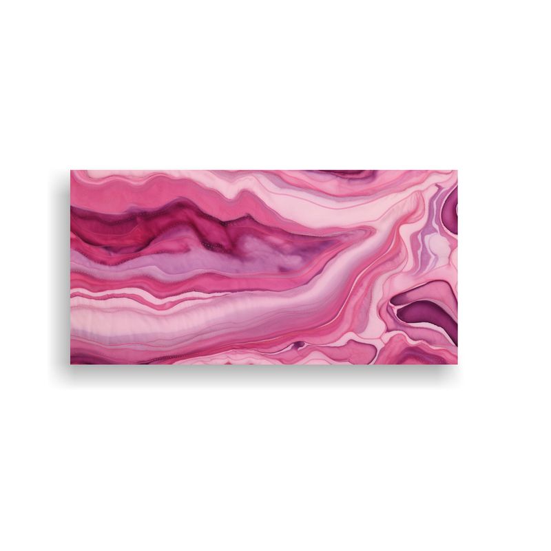 GENERICO - Cuadro Moderno Habitación Rosa Ondulado Estampado 160x80cm