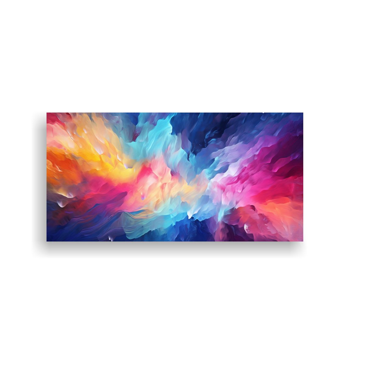 GENERICO - Cuadro Abstracto Armonía De Colores En Bastidor  160x80cm