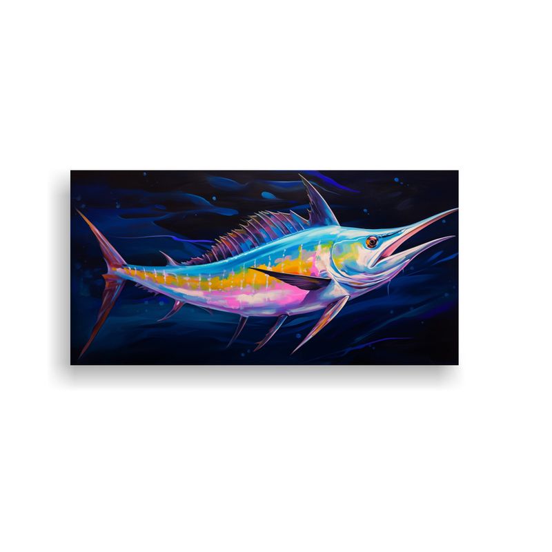 GENERICO - Pintura Al Estilo óleo Elegante De Blue Marlin En 160x80cm