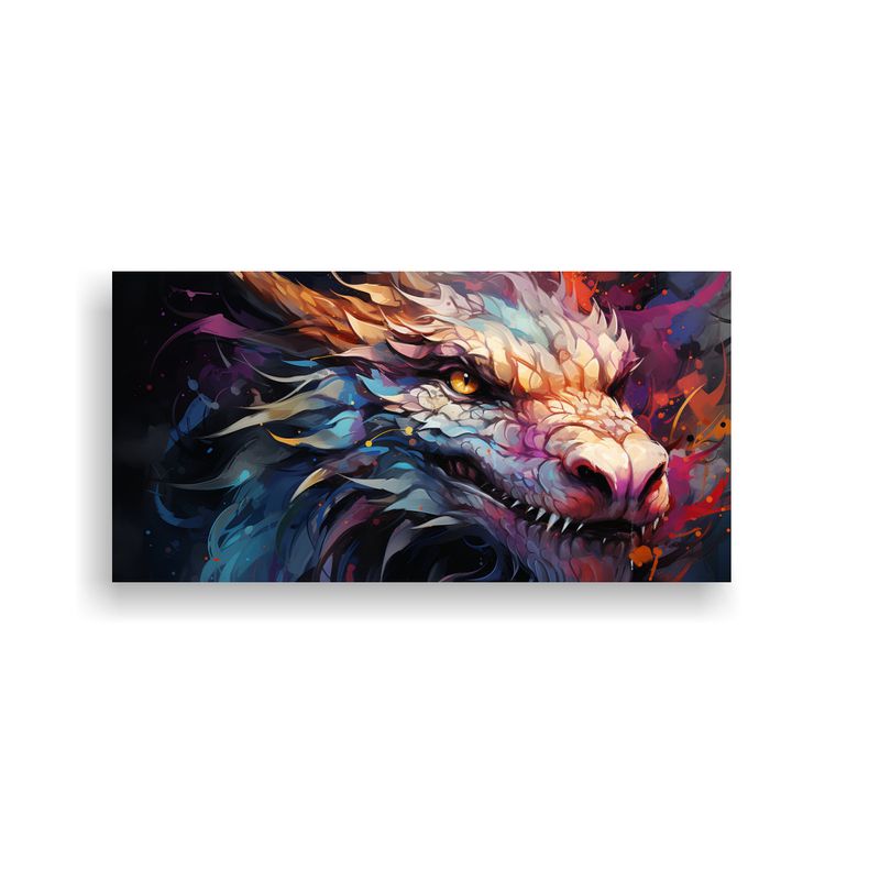 GENERICO - Pinturas Decorativas De Cocina Con Dragón En Colo 160x80cm