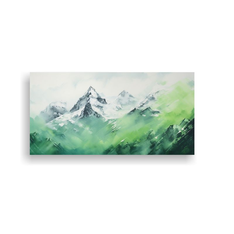 GENERICO - Cuadro Abstracto Innovador Montañas Nevadas Con C 160x80cm