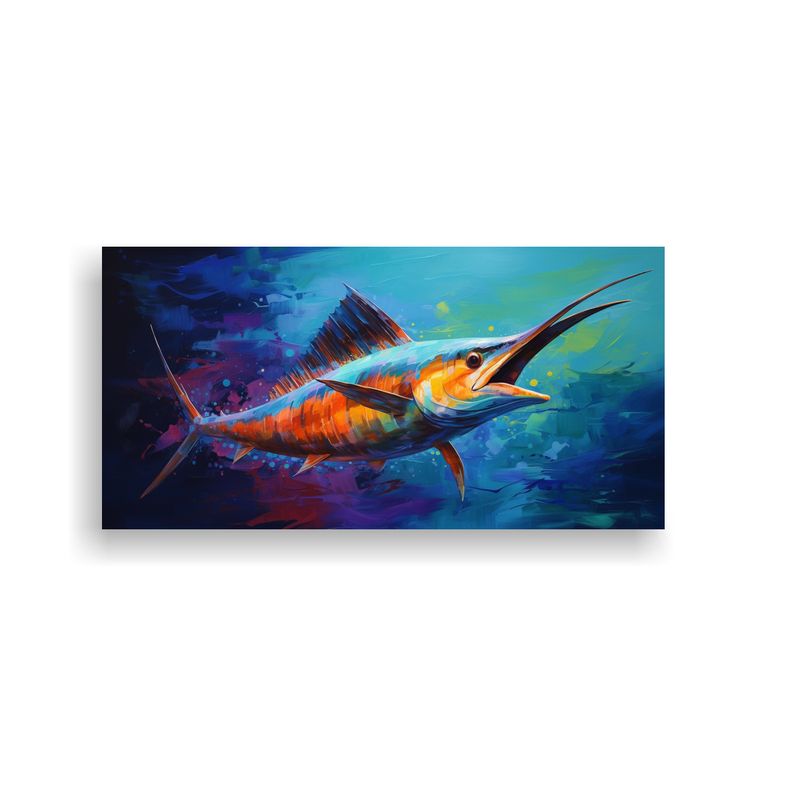 GENERICO - Lienzo De Tela Con Marlín En Estilo De Pintura Al 160x80cm