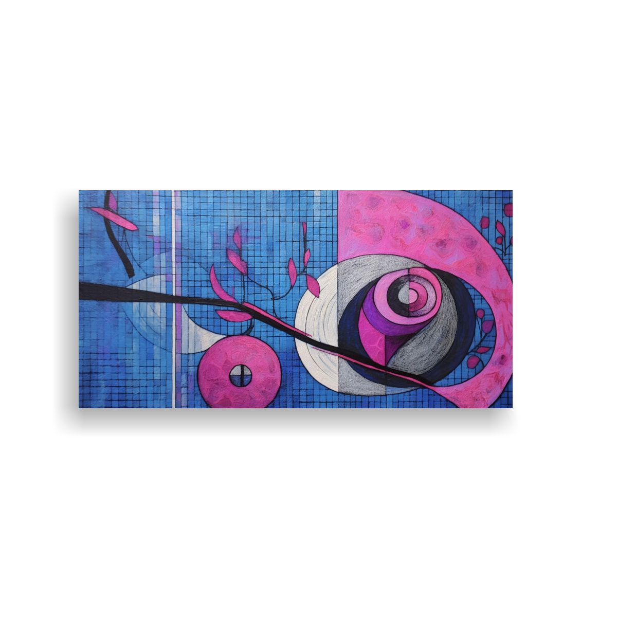 GENERICO - Cuadro Impreso Protagonismo Formas Curvas Y Circul 160x80cm