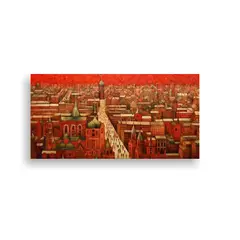 GENERICO - Lienzo De Tela Decorativo Cuarto Plaza Roja 1922 A 160x80cm