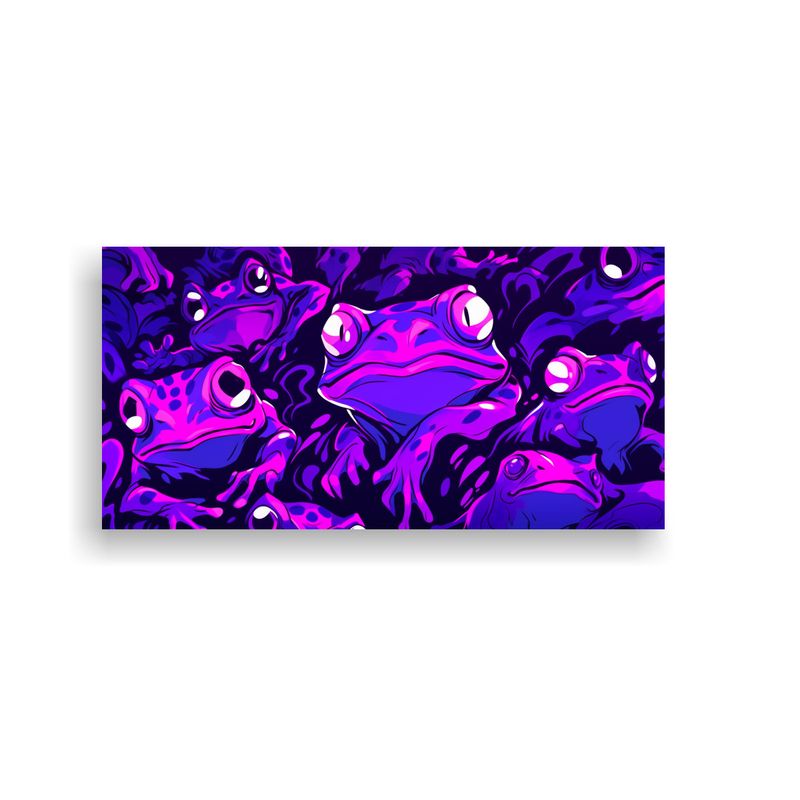 GENERICO - Cuadros Abstractos De Sapos Y Ranas En Colores Vib 160x80cm