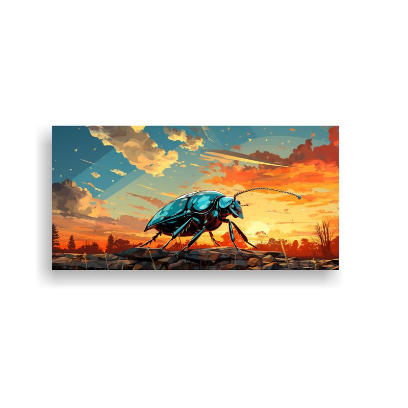 GENERICO - Cuadros Decorativos Elegancia Escarabajos Sol Azul 160x80cm