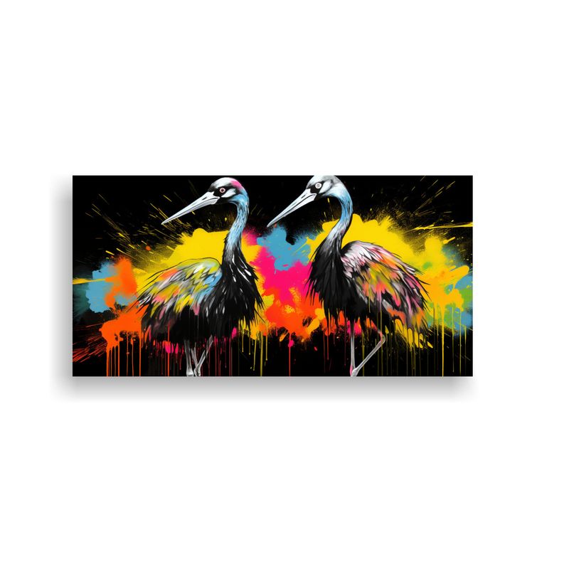 GENERICO - Pinturas De Decoración Neo Pop Con Grúas En Colo 160x80cm