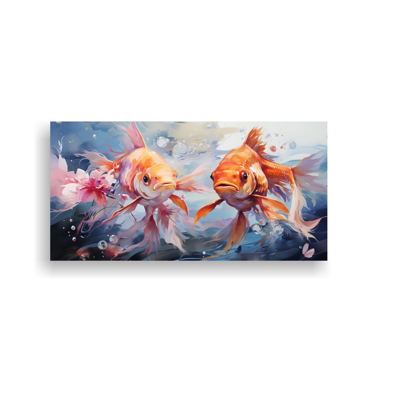 GENERICO - Cuadros De Decoración De Arte Pop Neo Con Peces D 160x80cm
