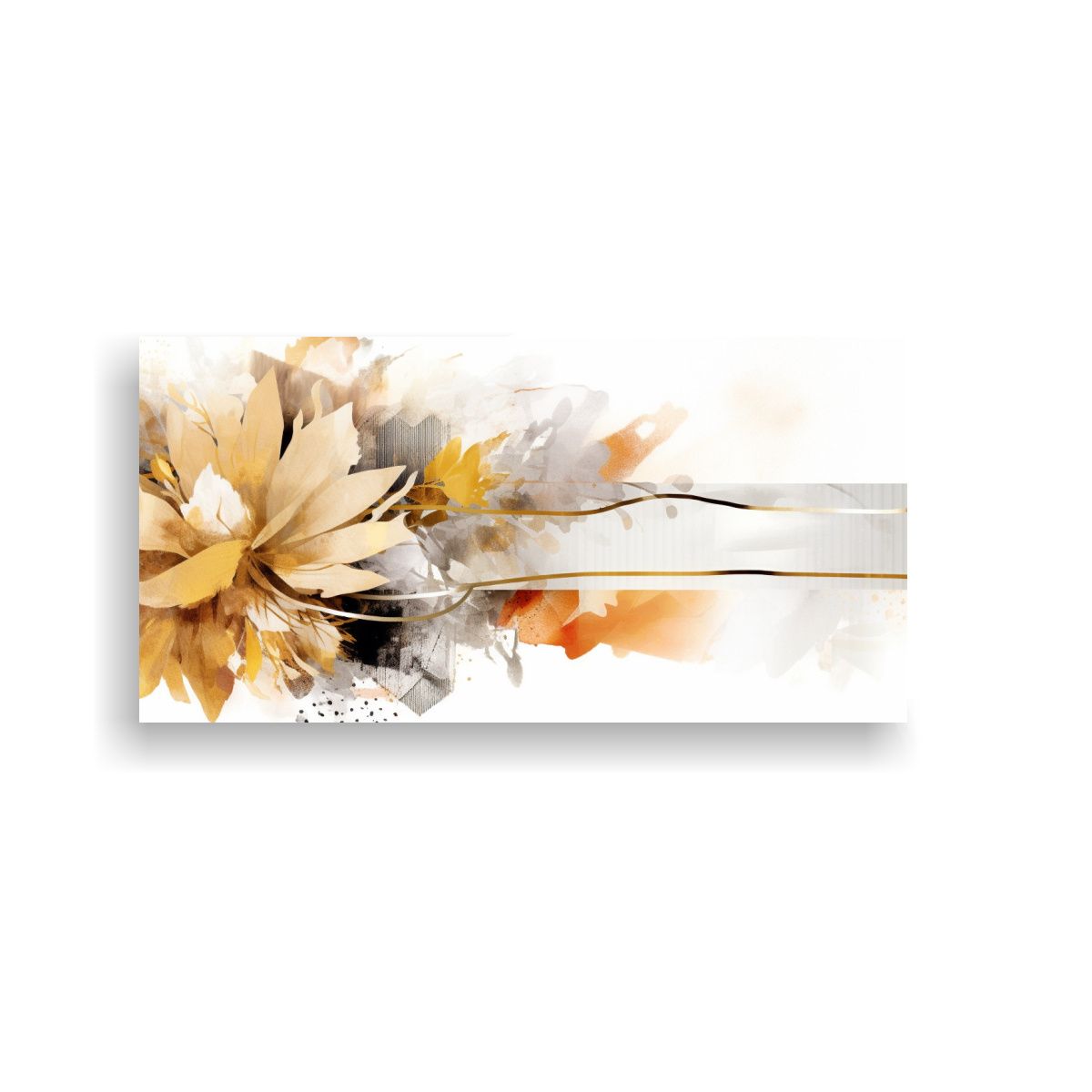 GENERICO - Cuadro Tema Salón Marco Abstracto De Arte Blanco 160x80cm