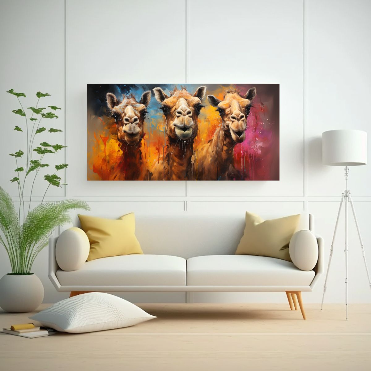 GENERICO - Pintura Al Estilo óleo Intensa De Camello Estilo  160x80cm