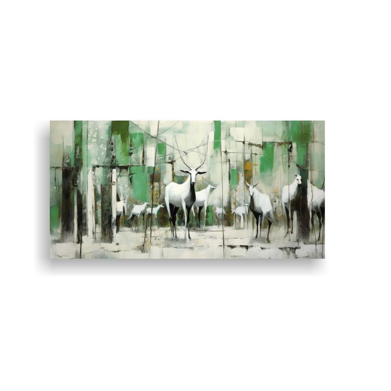 GENERICO - Pintura Abstracta Luminosa En Blanco Con Toques De 160x80cm