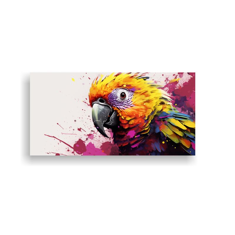 GENERICO - Cuadro De Un Loro En Colores Amarillo Y Morado Art 160x80cm