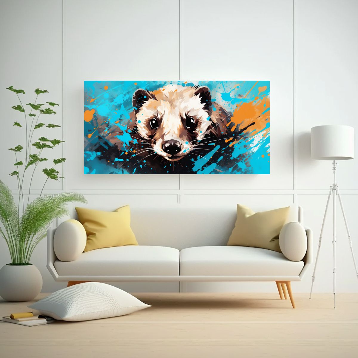 GENERICO - Cuadro Abstracción Surrealista Ferret En Tonos Ma 160x80cm