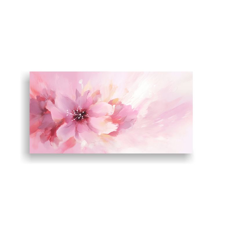 GENERICO - Pintura Floral Abstracta En Rosa Impresionista Par 160x80cm