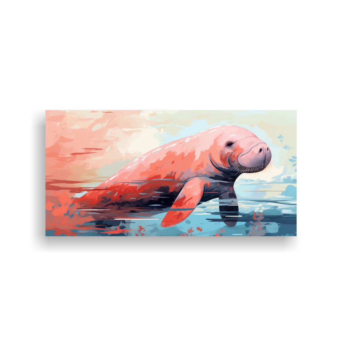 GENERICO - Cuadro Vanguardia Estética Manatíes En Colores A 160x80cm