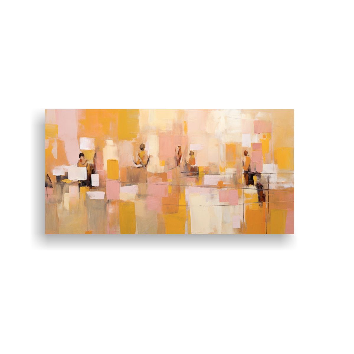 GENERICO - Pintura Horizontal Amarilla Y Amarilla Con Líneas 160x80cm