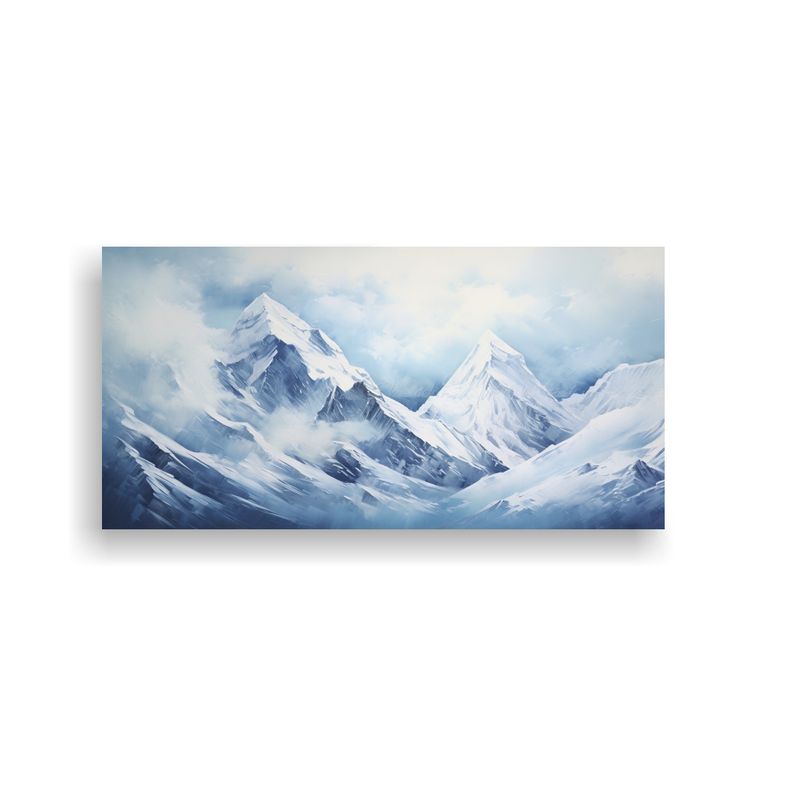 GENERICO - Cuadro Abstracto De Montañas Nevadas En Colores B 160x80cm