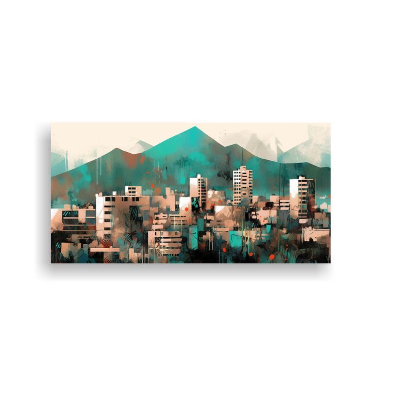 GENERICO - Cuadro Detalles Intrincados Santiago Chile En Colo 160x80cm