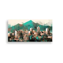 GENERICO - Cuadro Detalles Intrincados Santiago Chile En Colo 160x80cm