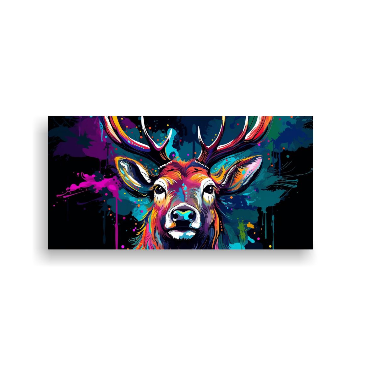 GENERICO - Pintura De Arte En Pared Estilo Neo Pop De Alce En 160x80cm.