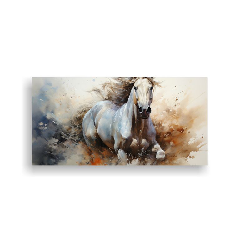 GENERICO - Pintura Floral De Caballo Andaluz En Estilo Acuare 160x80cm
