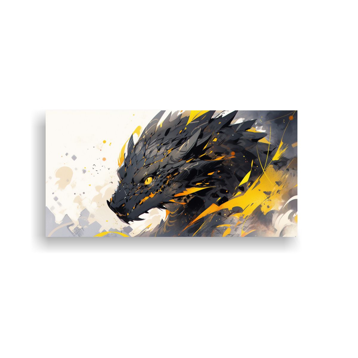 GENERICO - Pintura De Acuarela Dragón En Agua Y Colores Amar 160x80cm