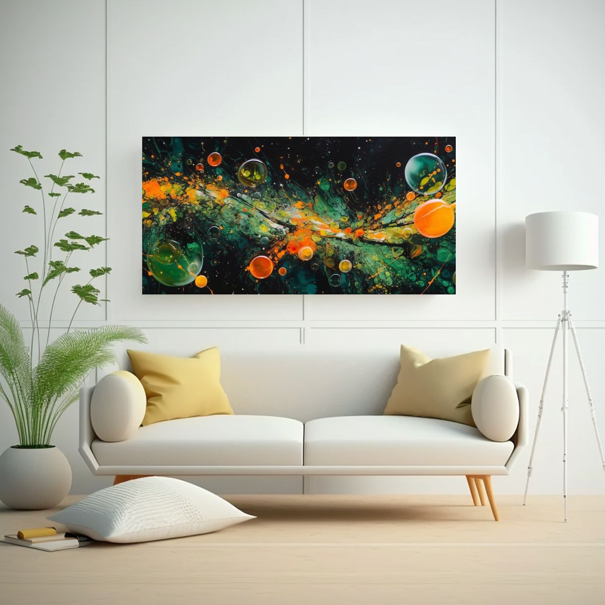 GENERICO - Cuadro De Tela Con Expresión De Colores Y Burbuja 160x80cm