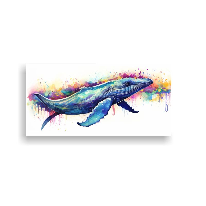 GENERICO - Pintura Acuarela Colorida De Ballena Jorobada En E 160x80cm