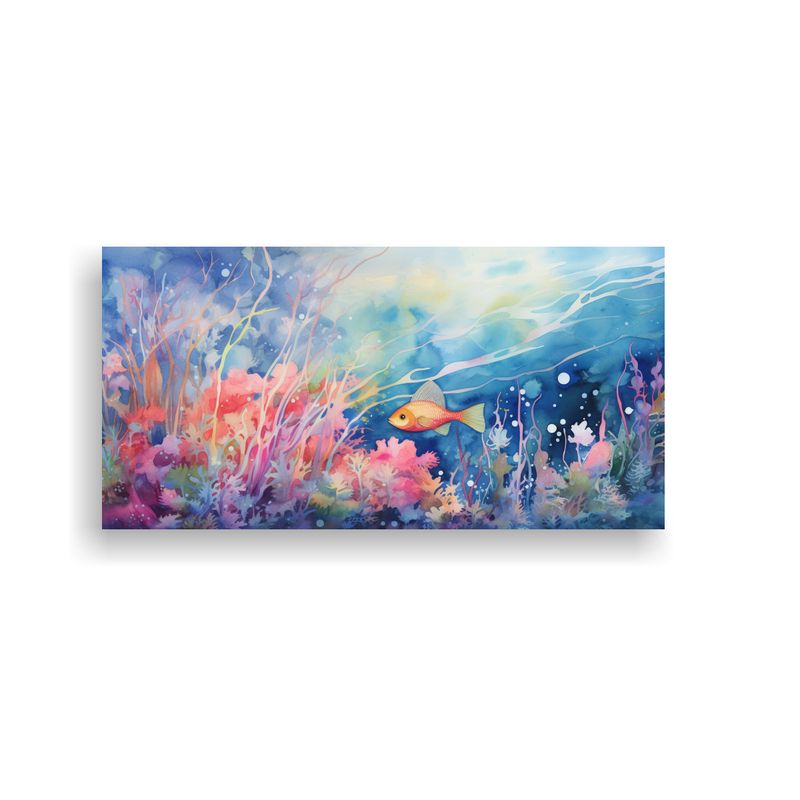 GENERICO - Cuadro Abstracto De Escena Submarina En Tonalidade 160x80cm