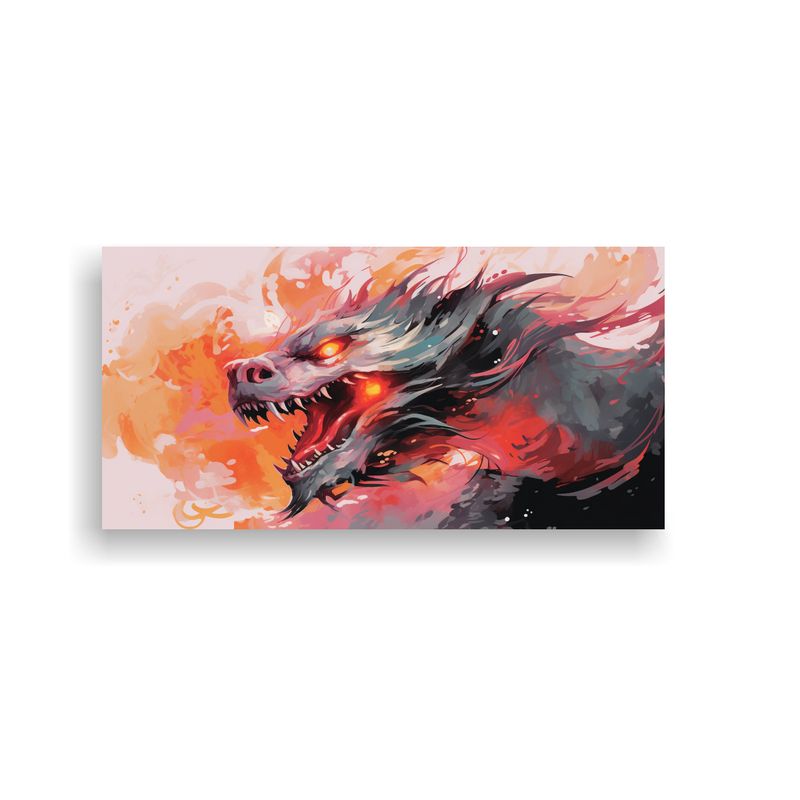 GENERICO - Cuadros Decorativos Estilo Neonoir Un Dragón En  160x80cm