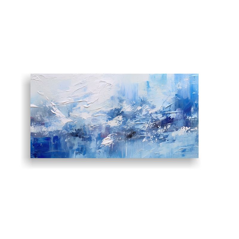 GENERICO - Pinturas Abstractas Contemporáneas En Tonos Azule 160x80cm