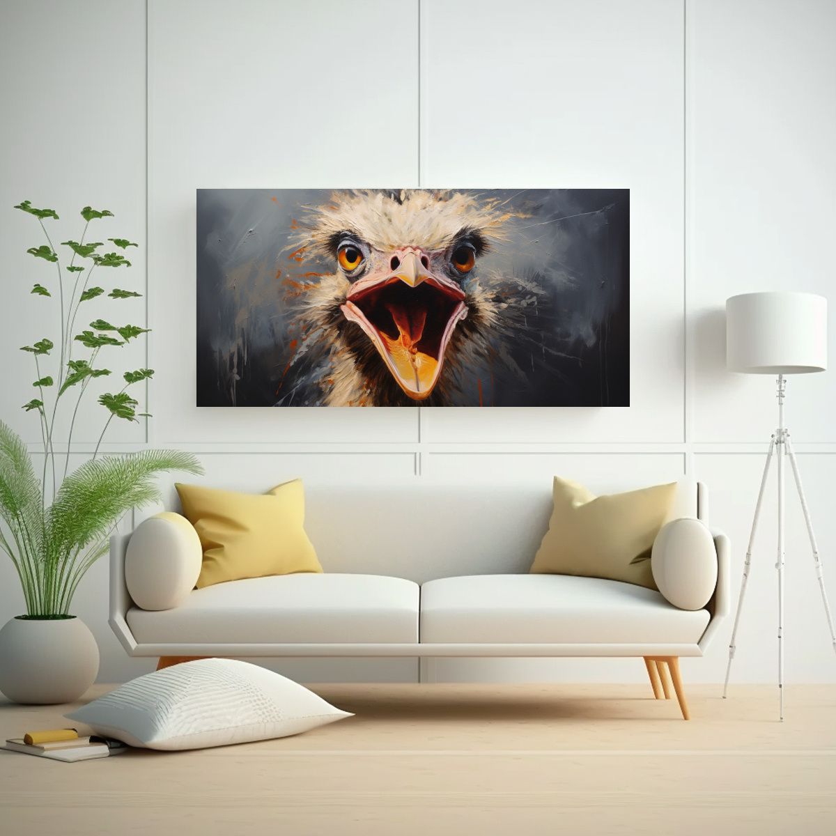 GENERICO - Pintura Al Estilo óleo De Avestruz Con Efecto Vis 160x80cm