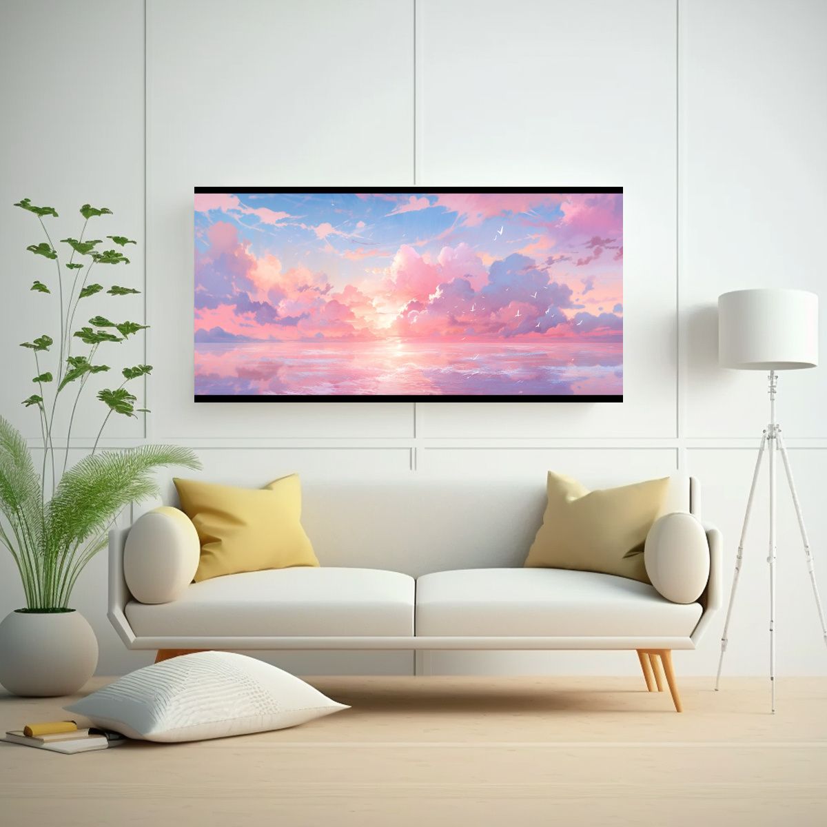 GENERICO - Cuadro Abstracto Belleza Natural Mar Y Cielo Con C 160x80cm