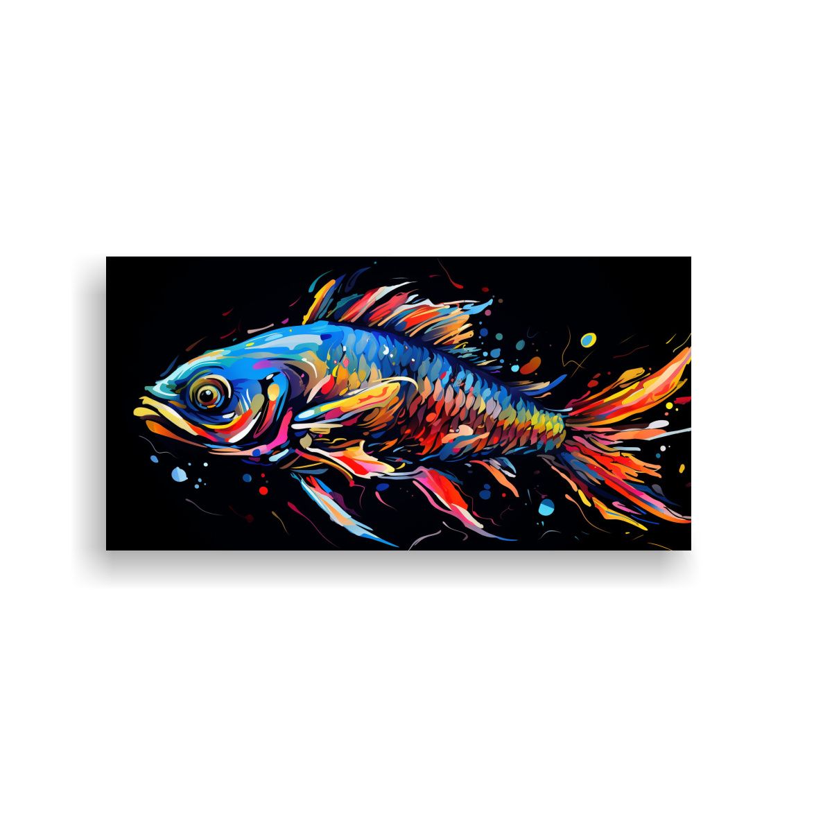 GENERICO - Pintura Moderna De Dragon Fish En Colores Vibrante 160x80cm