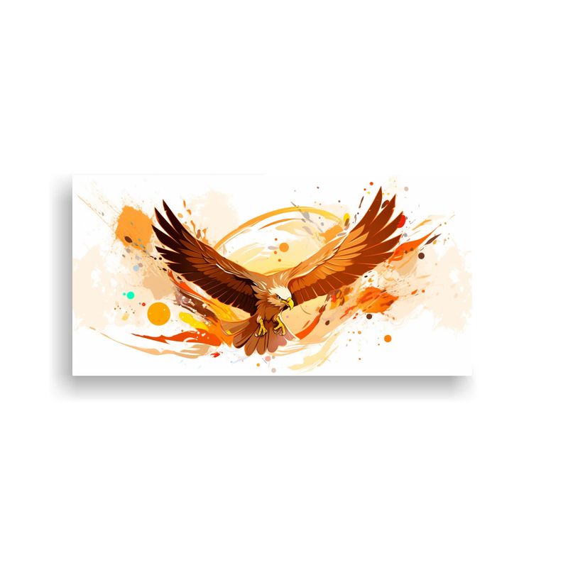 GENERICO - Cuadro Lienzo Aves En Colores Marrón Y Amarillo A 160x80cm