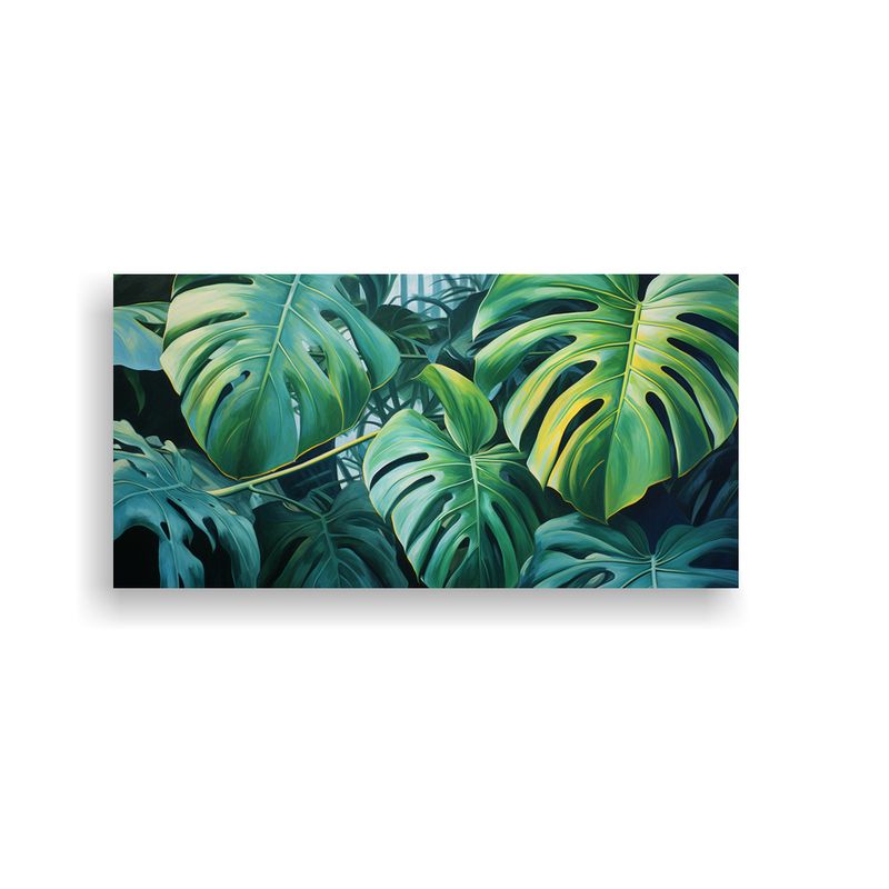 GENERICO - Cuadro En Bastidor Hojas Monstera Abstracto Expres 160x80cm