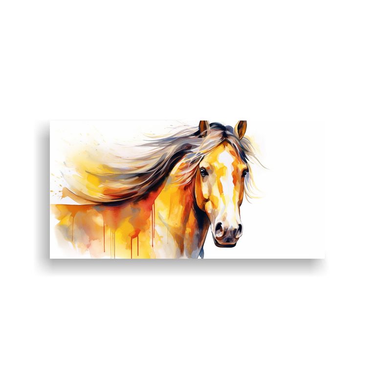 GENERICO - Pintura De Arte En Acuarela Caballo Clydesdale En  160x80cm