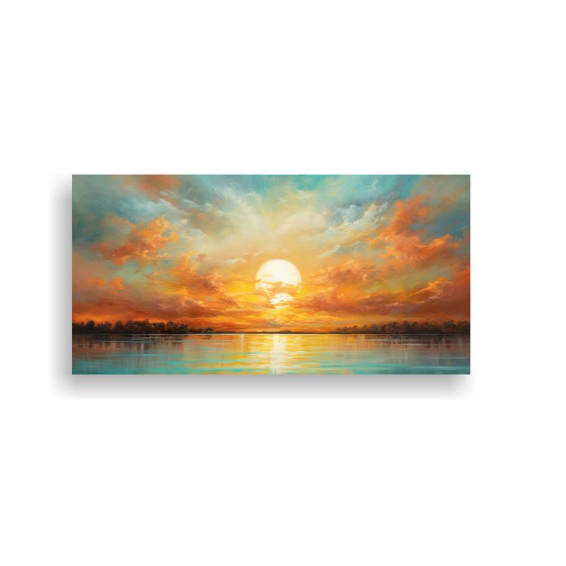 GENERICO - Pinturas Abstractas De Cielos Turquesa Al Amanecer 160x80cm