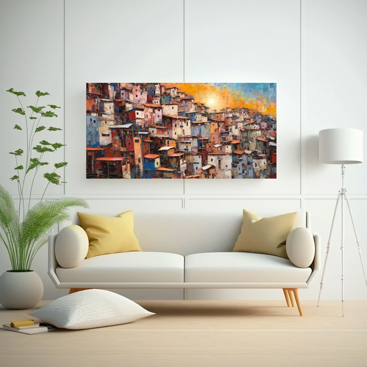 GENERICO - Pinturas Decorativas Con Detalles Vibrantes Y Text 160x80cm.